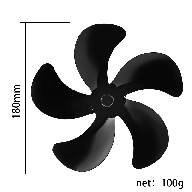 Aluminum Alloy 5 Blade Universal Stove Fan Blade Replacement Winter Log Wood Burner Fireplace Fan Accessories