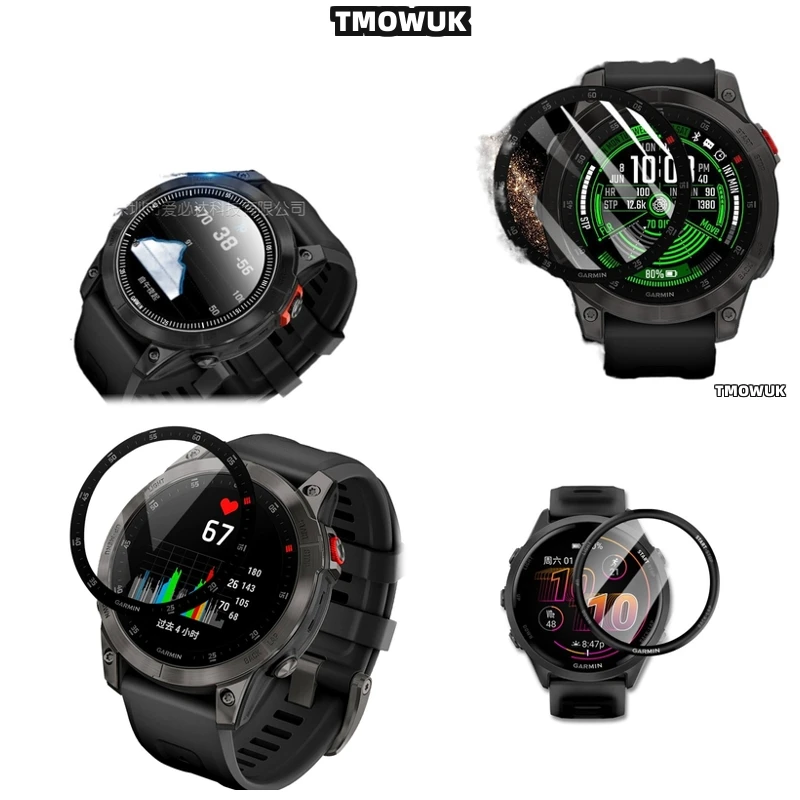 

For Garmin Fenix 6 7 8 7X 6X 7S 47mm 51mm - Soft Flexible 3D Curved Anti-Scratch Screen Protective Film - PMMA