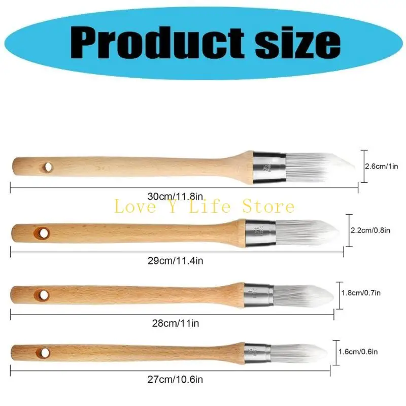 L74C 4PCS يمس بفرش الطلاء فرش محمولة لزوايا الطلاء وحواف الجدار والأثاث