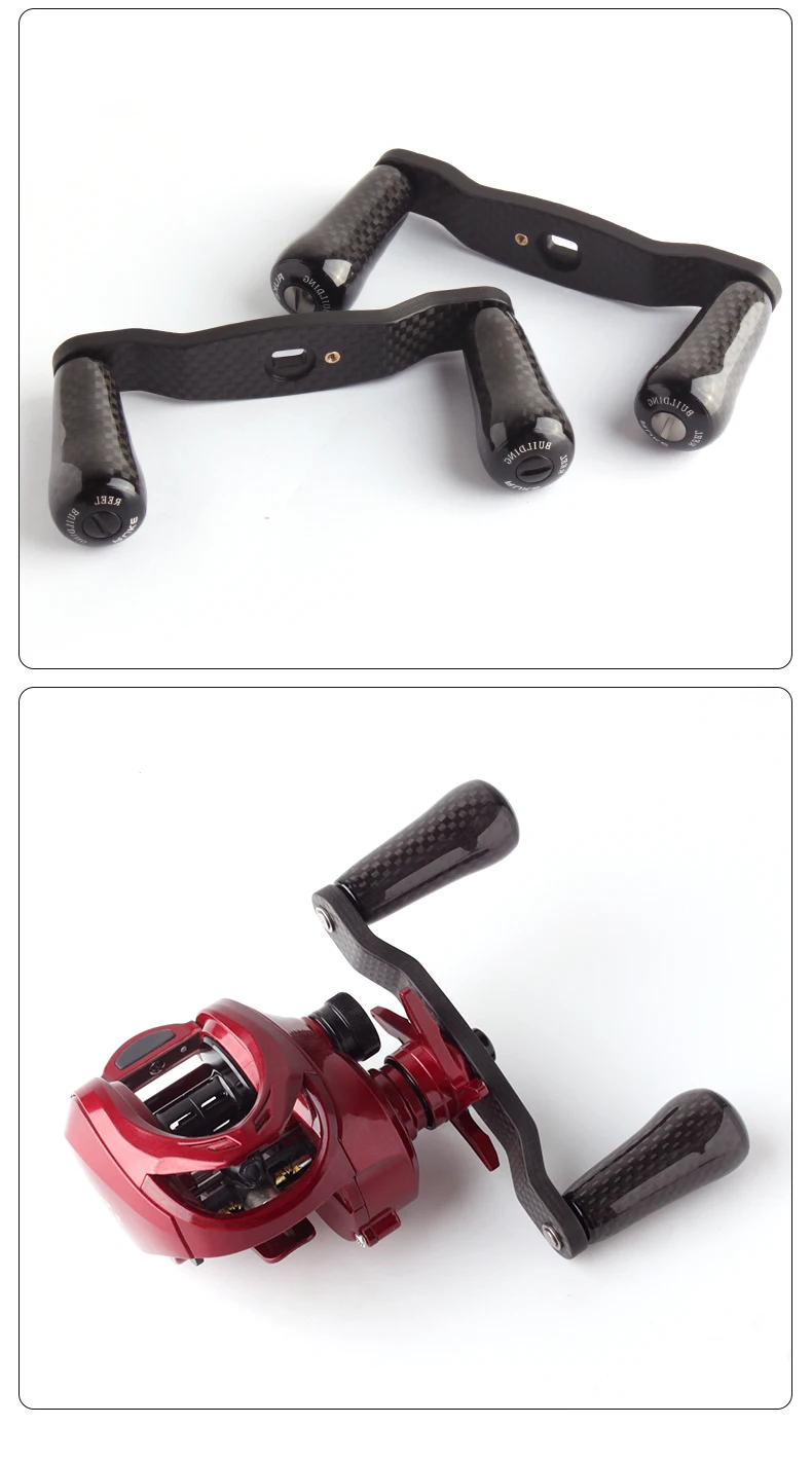 Kawa Angelrollen-Griff aus Kohlefaser, verdickt, 110 mm Länge, 48,5 g/Stück, passend für D/Ab/Shi Casting Rollen, DIY Angelzubehör – Detail 12