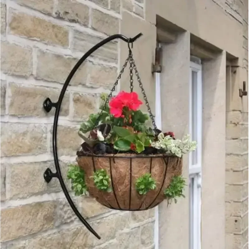 for Durable Wall Mounted Hanging Metal Plant Stand Indoor Outdoor Flower Pot Holder Modern Decorative Garden Balcony Planter
