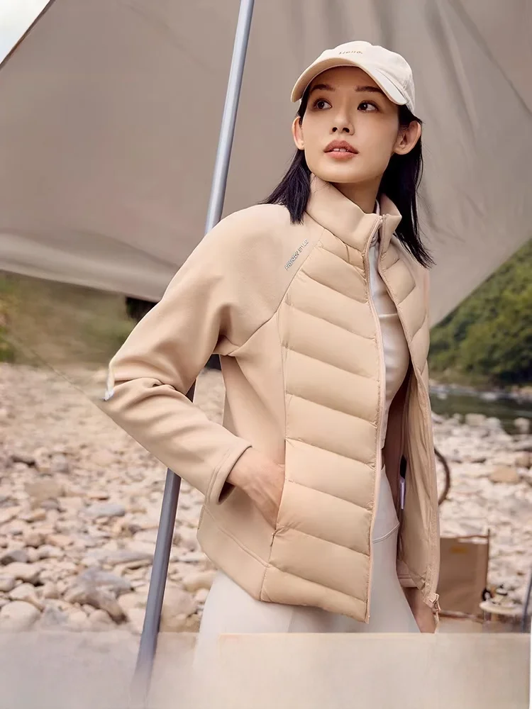 

Легкая спортивная вязаная куртка Yaloo с пэчворком для женщин, новая модная зимняя уличная куртка прямого кроя