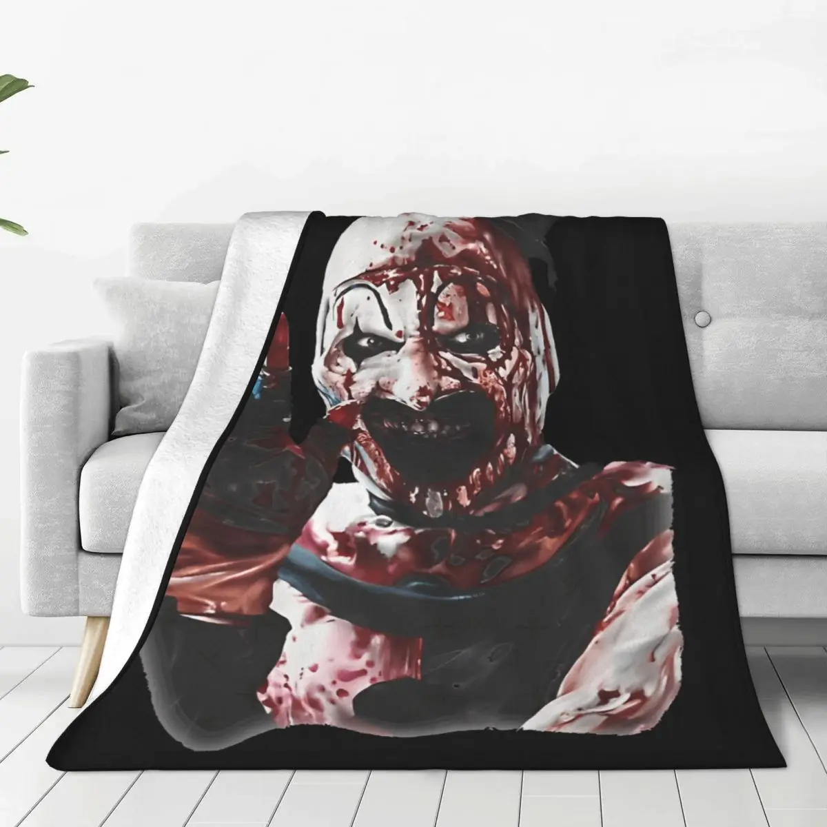 The Terrifier Art The Clown Blanket Quality Warm Throw Blanket Autumn Decorative Couch Bed Aesthetic Bedspread