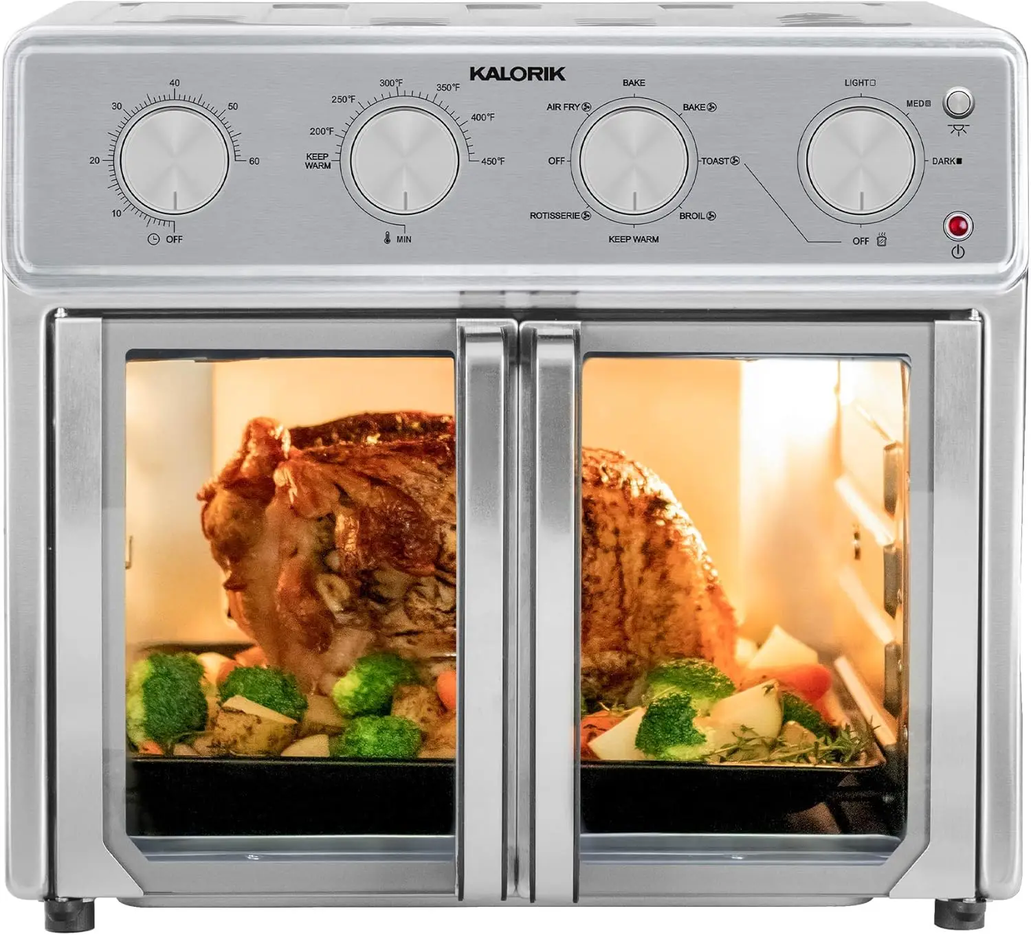Large 26-Quart Countertop Air Fryer and Toaster Oven Combo, 9-in-1 Functions - Fry, Bake, Roast, Rotisserie & More, 1700-Watts,