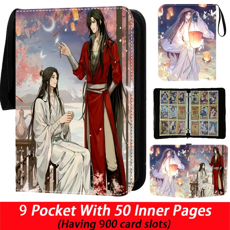

Heavenly Officials Bless Card Binder Book вмещает аниме 400/900 шт. Альбом для хранения на молнии с 50 внутренними страницами