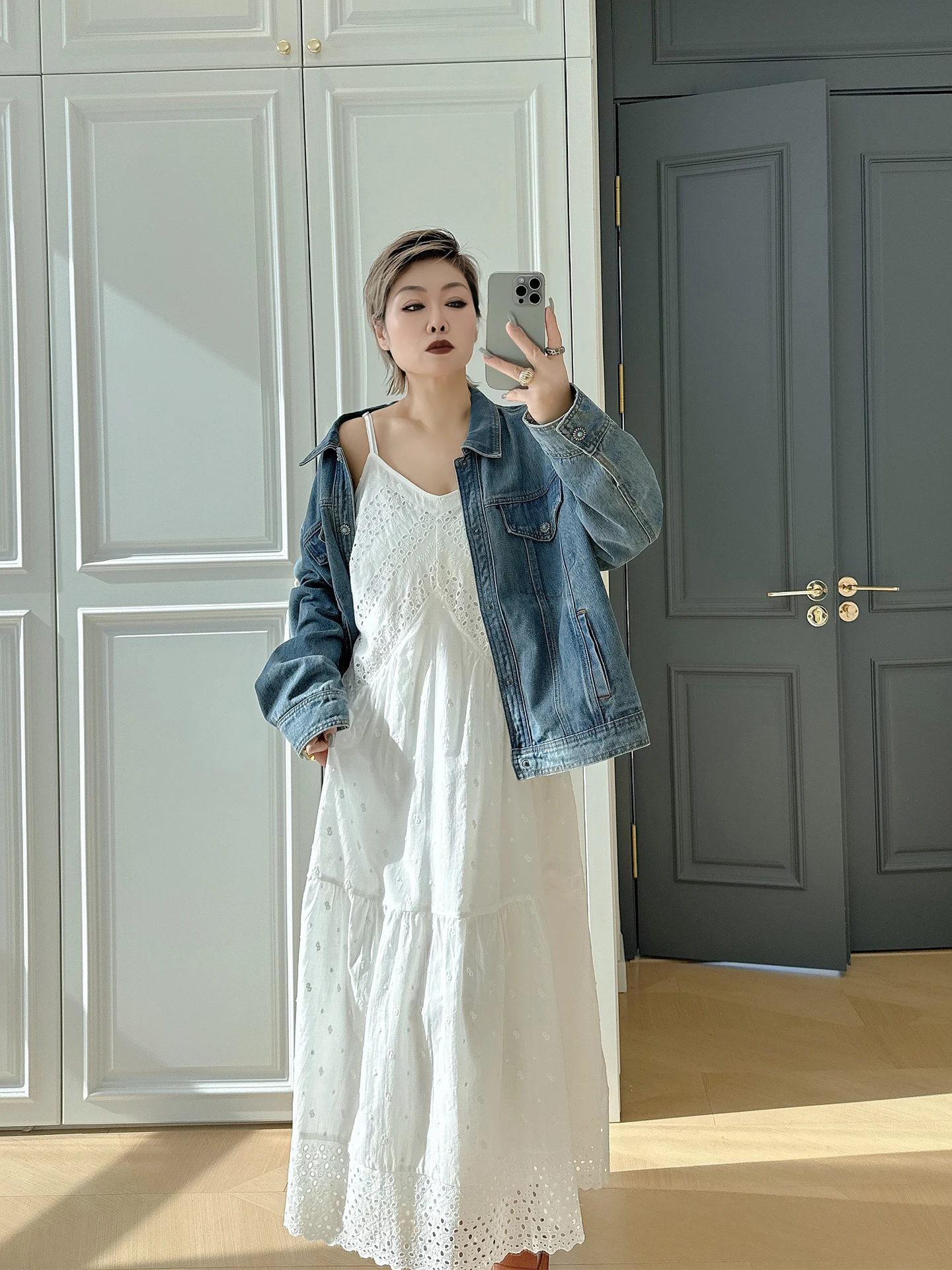 

Soft Breeze Hollow out Lace Dr plus Size Women Anti Aging Drapey 200 Pou Fat MM Strap a Line Long Dr