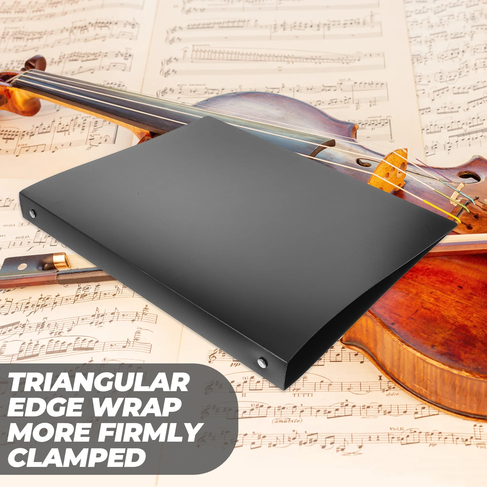 Black Cover Four Hole A4 File Folder Pp Material Metal Ring Binder Document Storage Office ganizer Music Score Folder