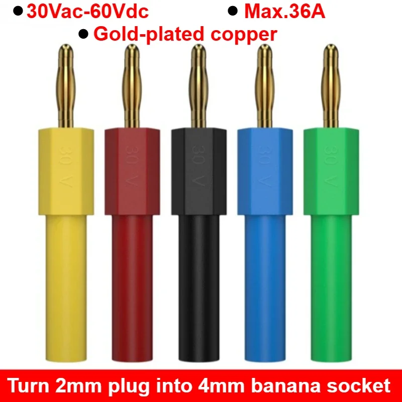 

10 шт. позолоченных 2-миллиметровых маленьких штекерных разъемов типа "банан" на 4-миллиметровые гнезда типа "банан" (адаптеры)
