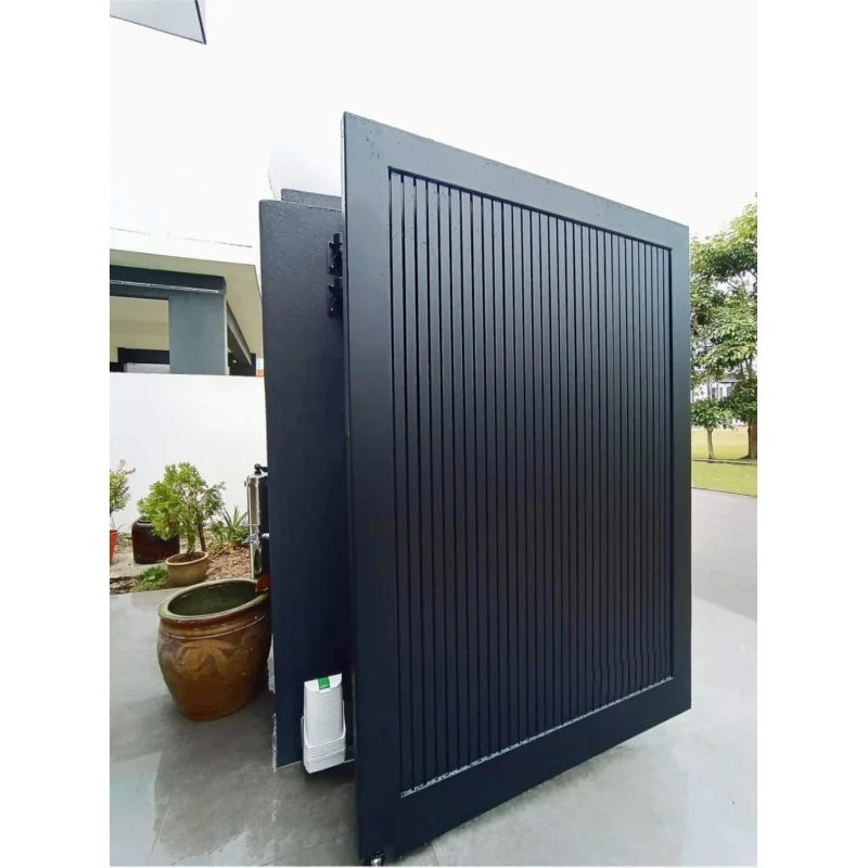 custom.All-Black Advanced Safety Features Stainless Steel Folding Garden Gate Protective Fence Hotels School Exteri