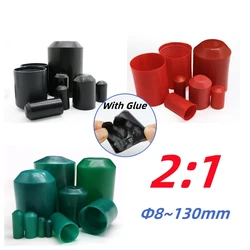 2:1 Heat Shrink End Seal Cap Diameter 8~130mm PE Insulated Wrap Wire Protect Cover Bottom Cable Sleeve DIY Black Red Green