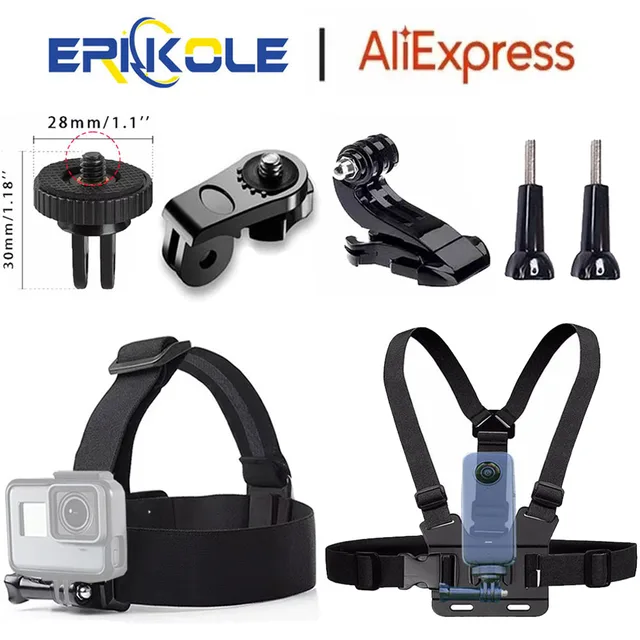 Pasek na głowę do kamery GoPro Hero Riding Head Strap Chest Mount Strap Belt Harness Kit do kamery Insta360 Yi Fusion DJI Osmo Action Camera Akcesoria