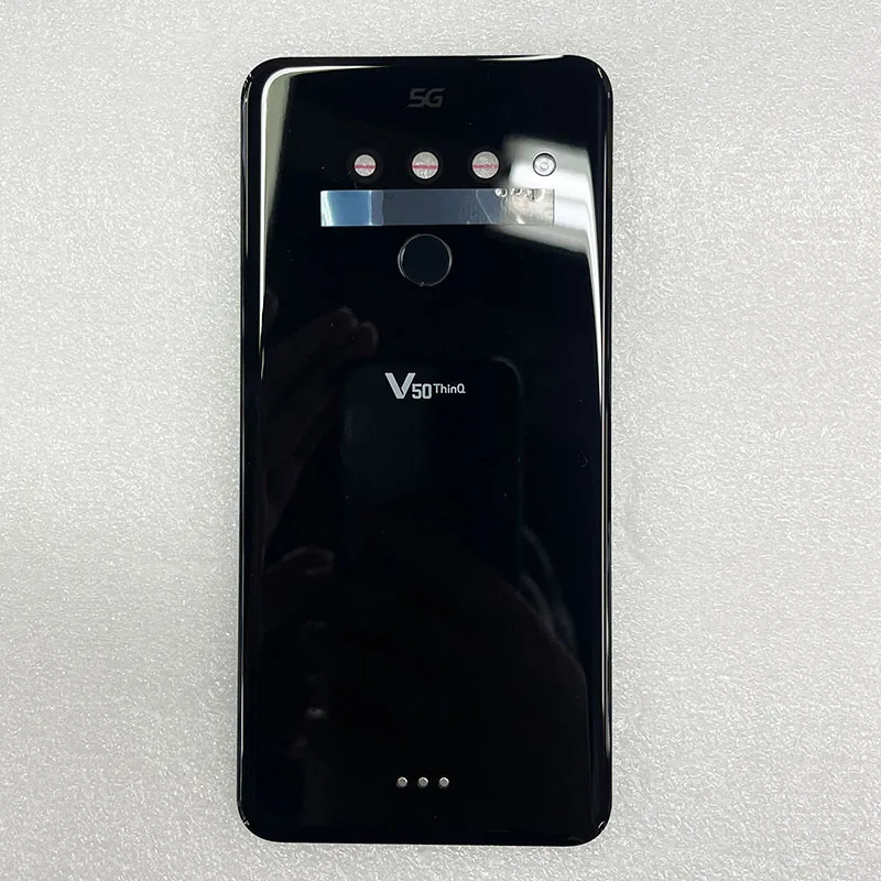 Carcasa de cristal para LG V50 ThinQ 5G, cubierta trasera de batería, Panel de puerta trasera, pieza de repuesto, LM-V500, V50