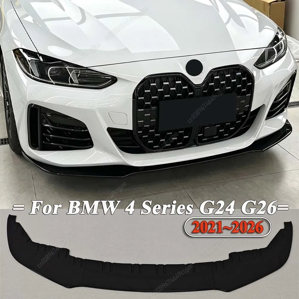 MP Style Front Bumper Splitter Lip Diffuser Spoiler Trims For BMW 4 Series G24 G26 420i 430i I4 M50 4-Doors Gran Coupe 2021-2026