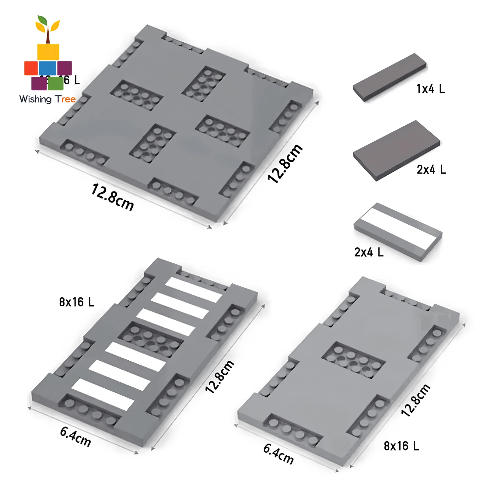 Premium Grey City Road Baseplate Building Blocks Set with Pedestrian Crossing Tiles for Creative City Layout Design