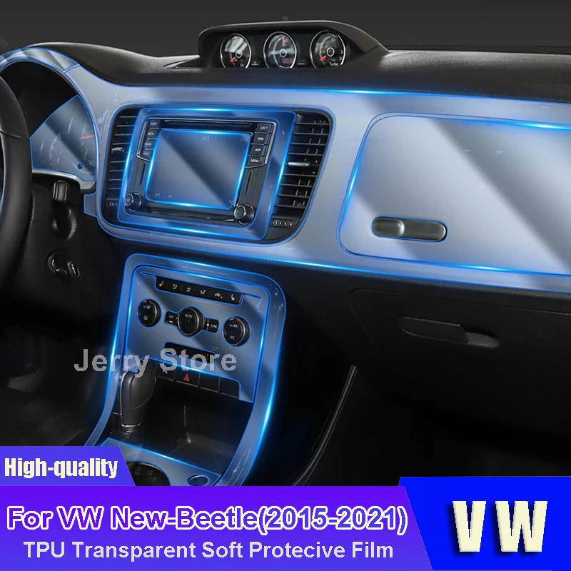 

For VW New-Beetle(2015-2021) Car Interior Center Console Transparent TPU Protective Film Anti-scratch Repair Car Stickers