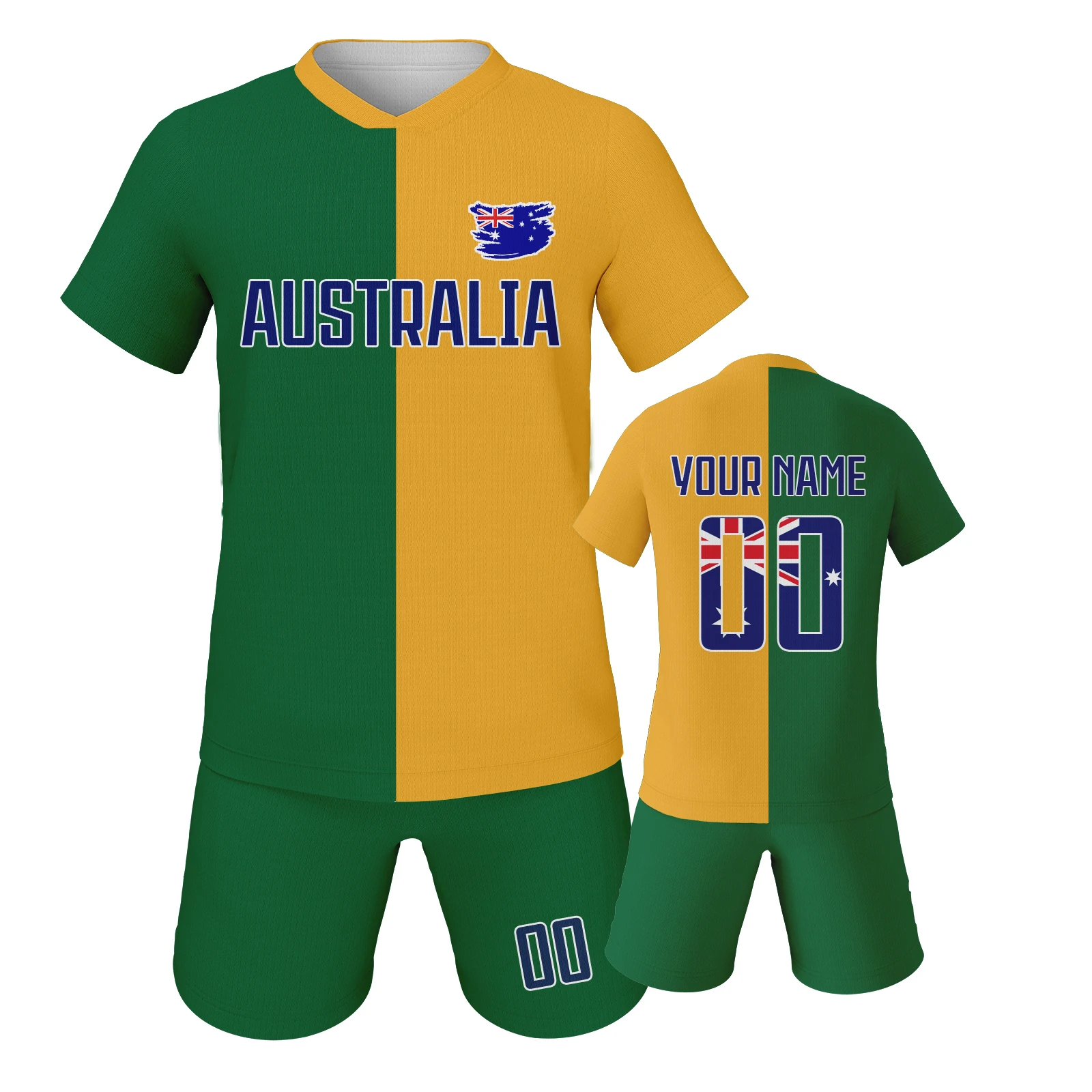 

Изготовленная на заказ австралийская футбольная майка, персонализированная молодежная футбольная форма с именем и номером, футбольная рубашка национальной сборной для фанатов от 3 до 14 лет