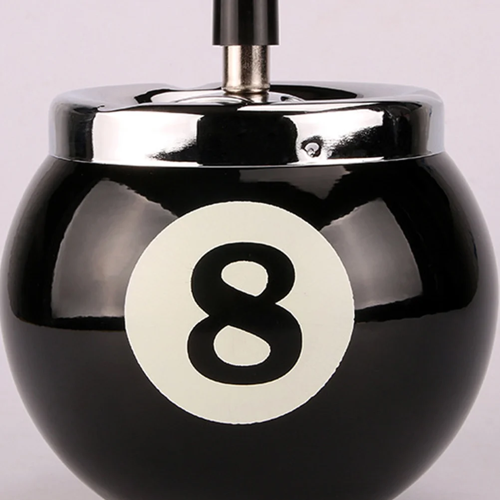 8-Ball Shape Ashtray Unique Billiards Creative Durable Ashtray Desktop Ornament Ash Holder for Outdoor Indoor Office