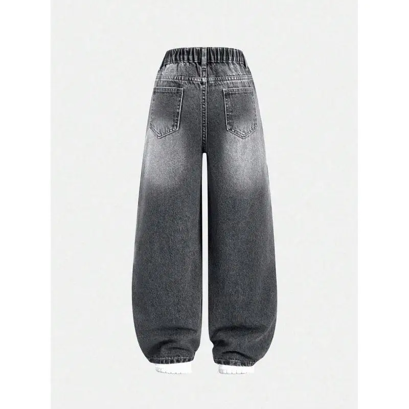 Vintage Wide Leg Jeans Form-Fitting Retro Style Women's Jeans Straight Cut Double Waist No Stretch Business Casual Winter Fas...