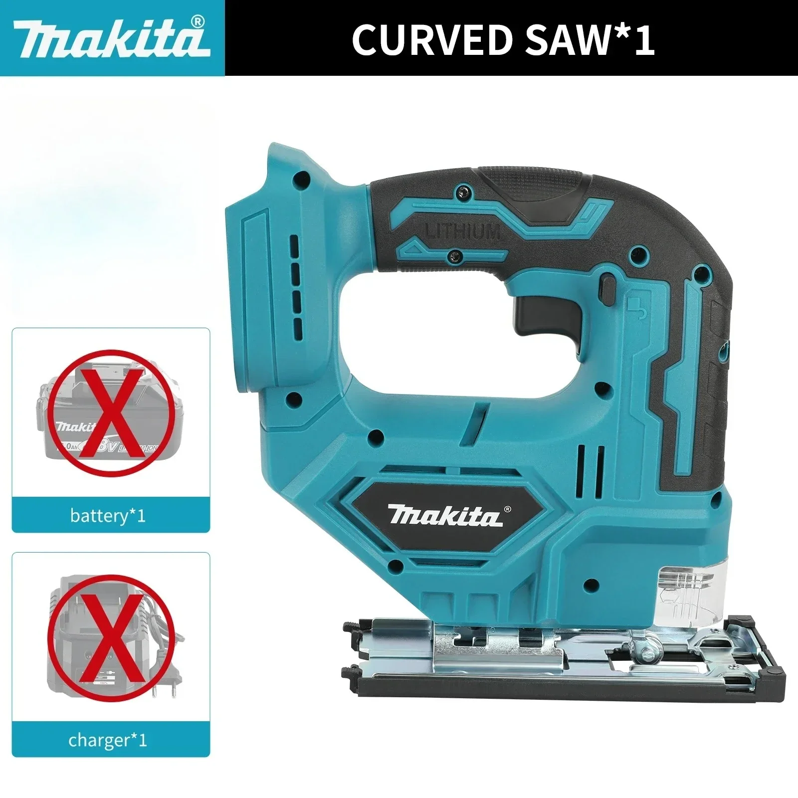 Makita DJV182Z Accu-decoupeerzaag: 18V, 300W, 0-2700 tpm, slaglengte, ±45° °   Snijhoek, voor hout-/plastic-/metaalbewerking