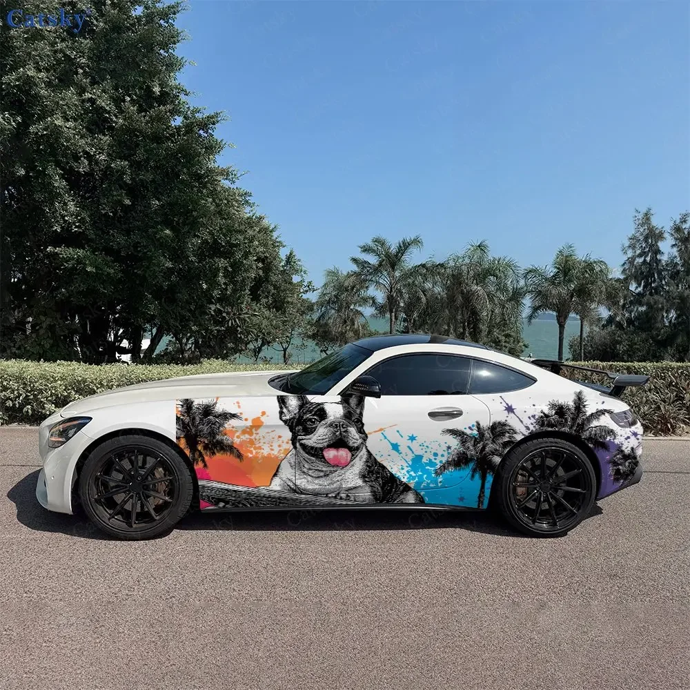 2pcs Star Glare Skate Pup, Durable, Fade-resistant, Enhance Vehicle Aesthetics With Bold Artistic Design Car Vinyl Wraps