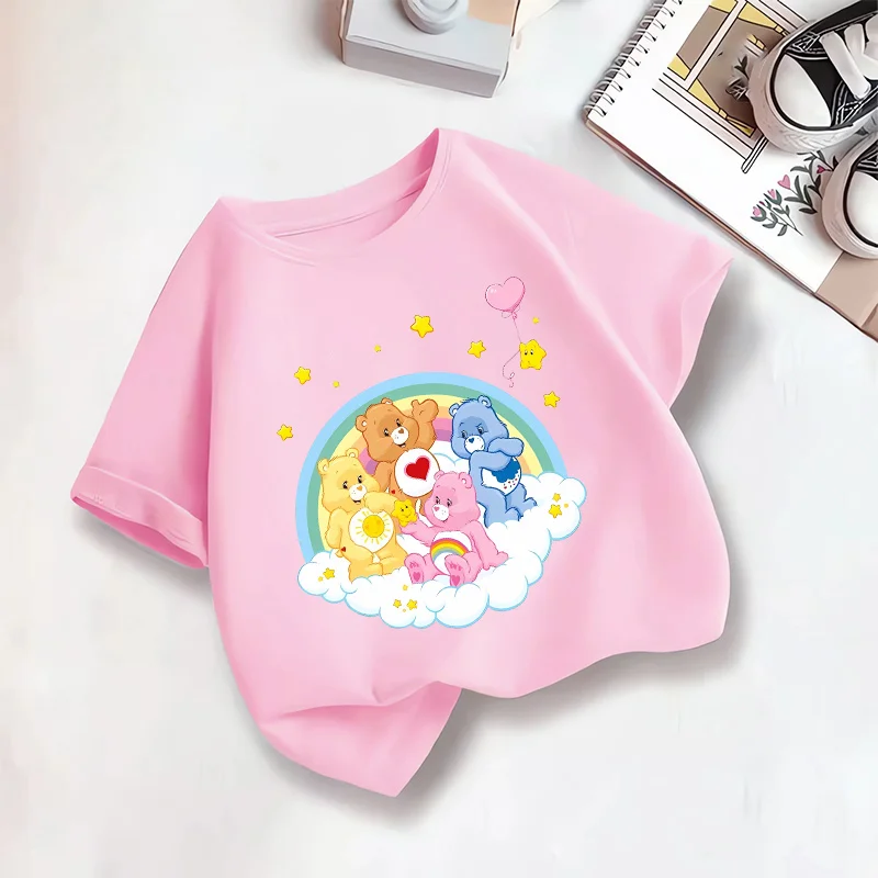 Футболка-для-девочек-с-принтом-care-bears-одежда-с-короткими-рукавами-и-мультяшным-принтом-детская-летняя-розовая-футболка-хлопковые-топы-детская-одежда-футболка-с-круглым-вырезом