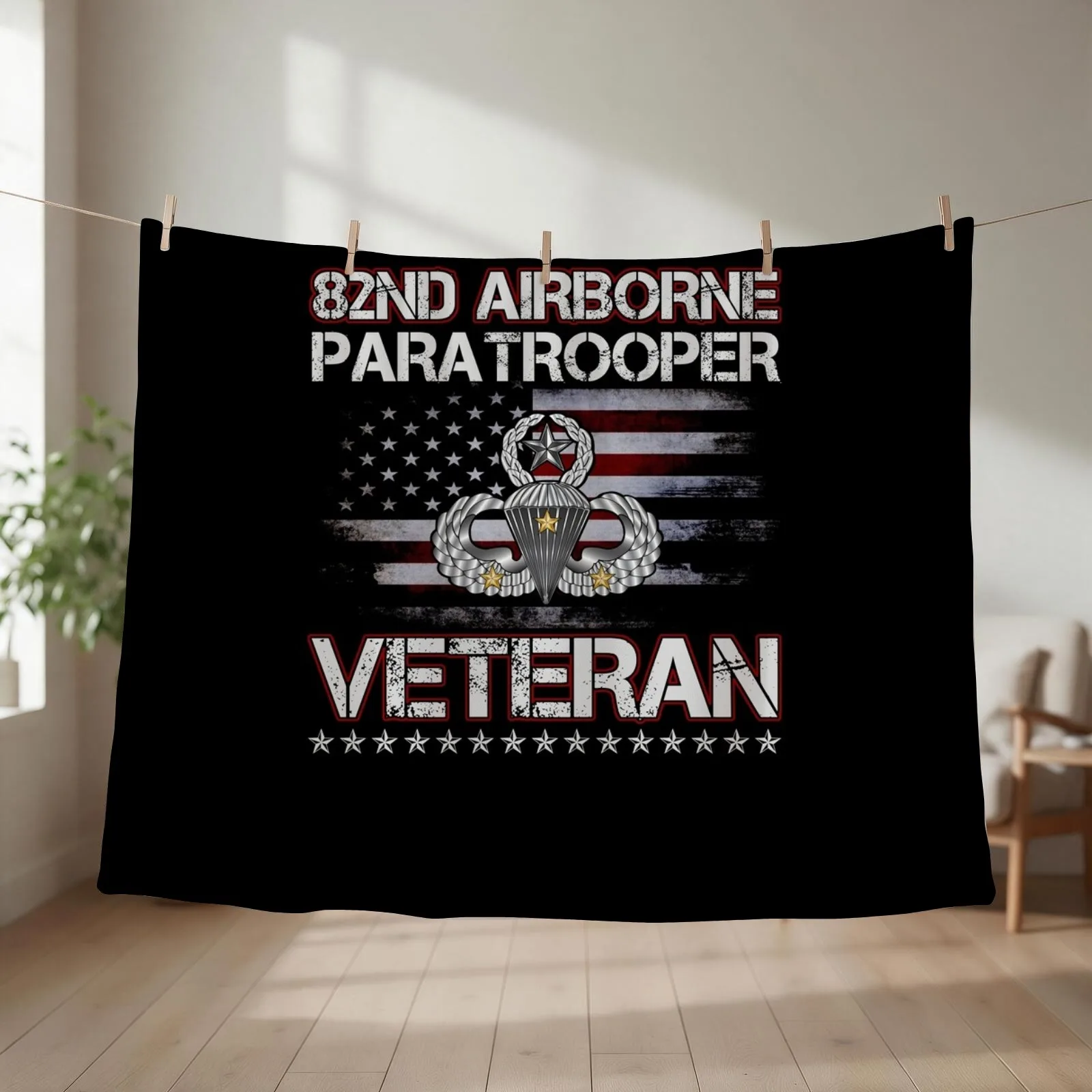 82nd Airborne Paratrooper Veteran Vintage Throw Blanket Bed Luxury Throw bed plaid Winter beds Blankets