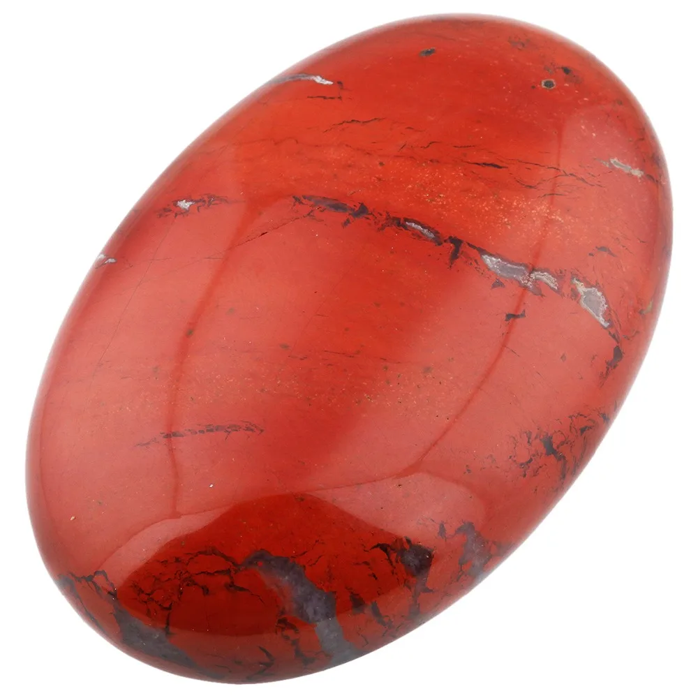 

TUMBEELLUWA Natural Red Jasper Oval Palm Stone Worry Stone Healing Chakra Reiki Cabochon Jewelry Decoration 60x40x20mm