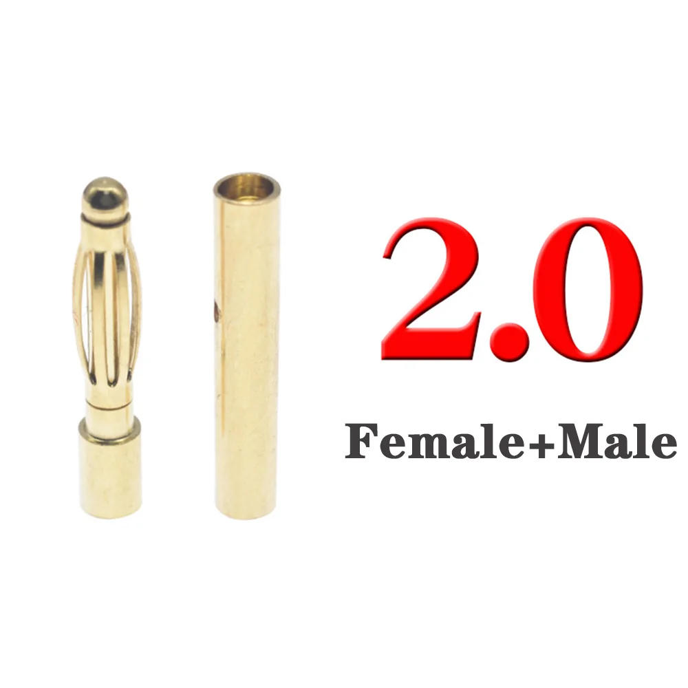 5sets 2/3/4/5/5.5/6/6.5/8.0mm RC Battery Gold-plated Bullet Banana Plug High Quality Male Female Bullet Banana Connector Plug