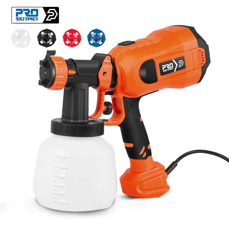 Pistola de Pintura 750w Aerografo Compressor de ar Pintura Armas Pistola de Pintura Eletrica 1200ml Hvlp Tamanhos do Bocal Pulverizador Eletrico Ferramentas Prostormer