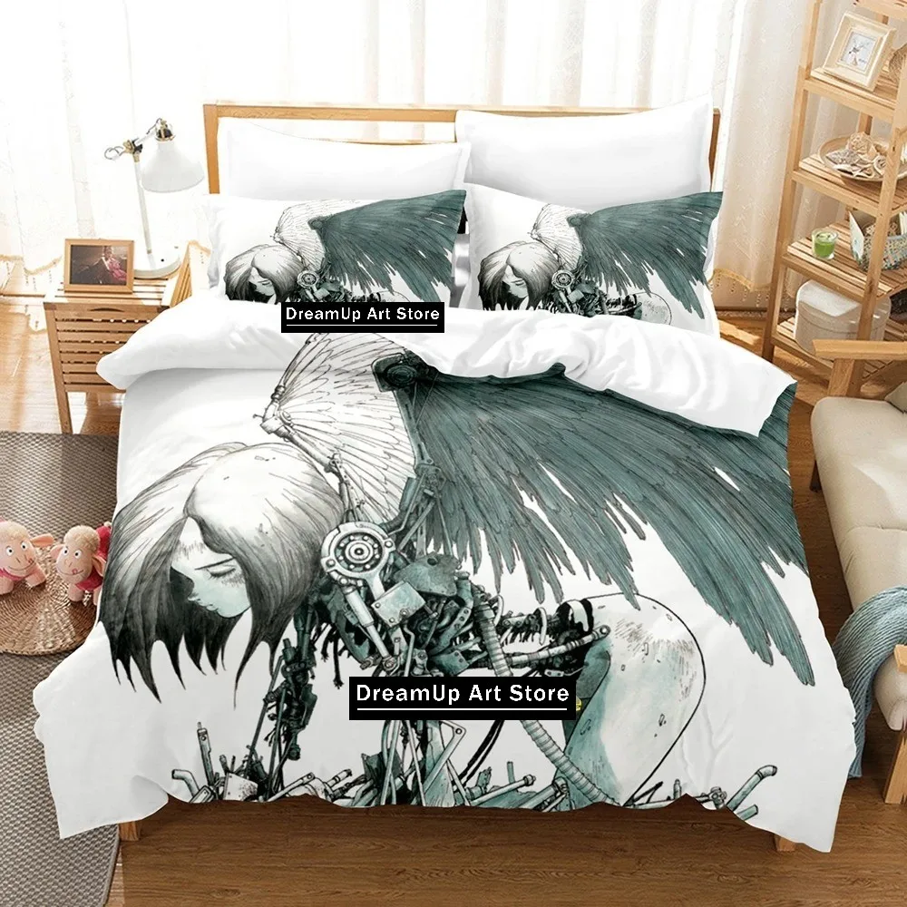 Anime Battle Angel Alita Bedding Set Quilt Cover Bed Cover with Pillowcase Twin Single Queen King Size Boys Adult Home Textile