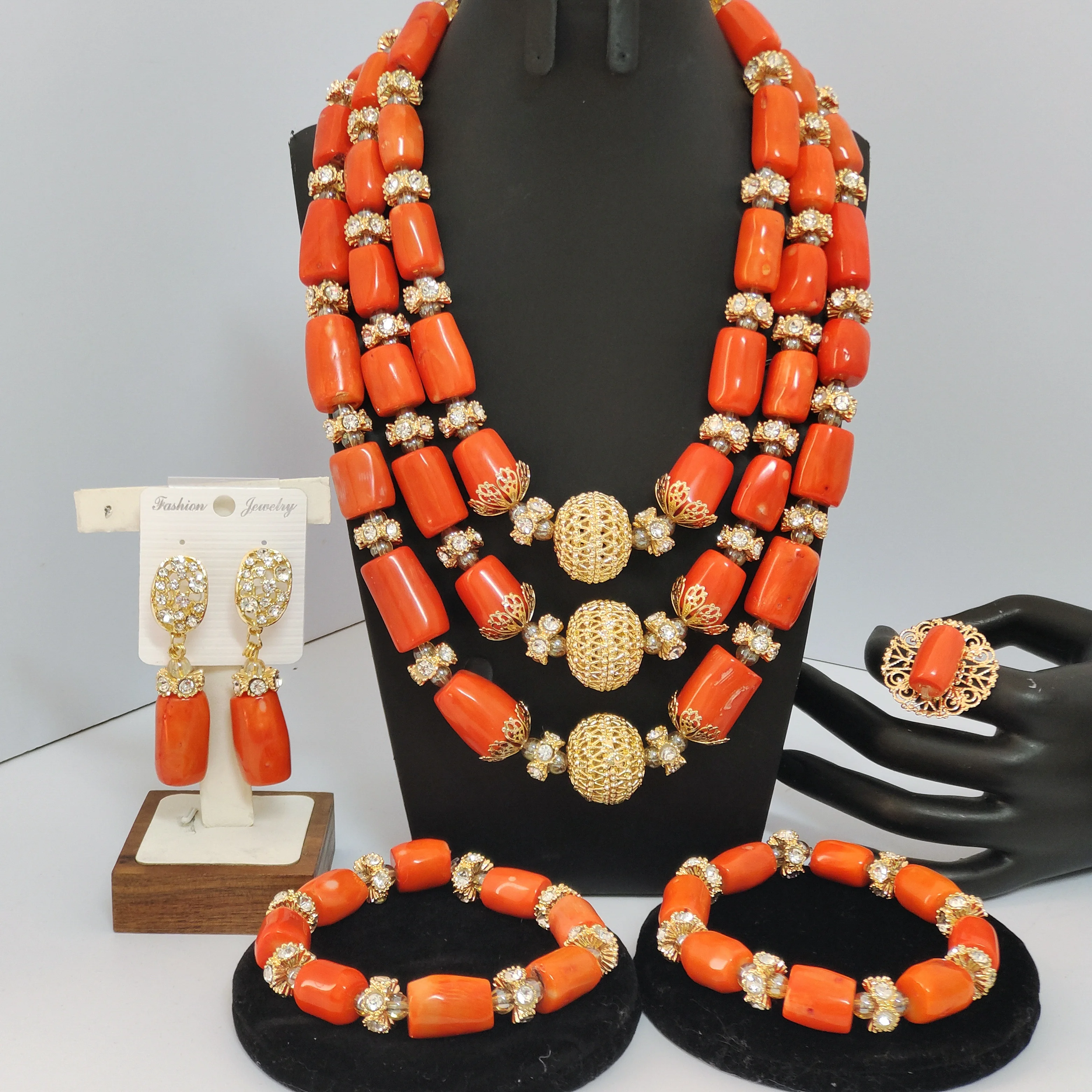 

New 2026 African Coral Beads Jewelry Sets Real Original Nigerian Traditional Wedding Accessories
