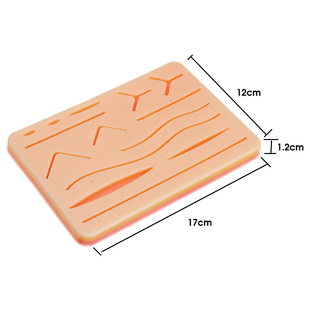재사용 가능한 외과 봉합 키트 패드, 실리콘 가짜 피부 봉합 의료 연습 외상 시뮬레이션 상처 훈련 교육 모델