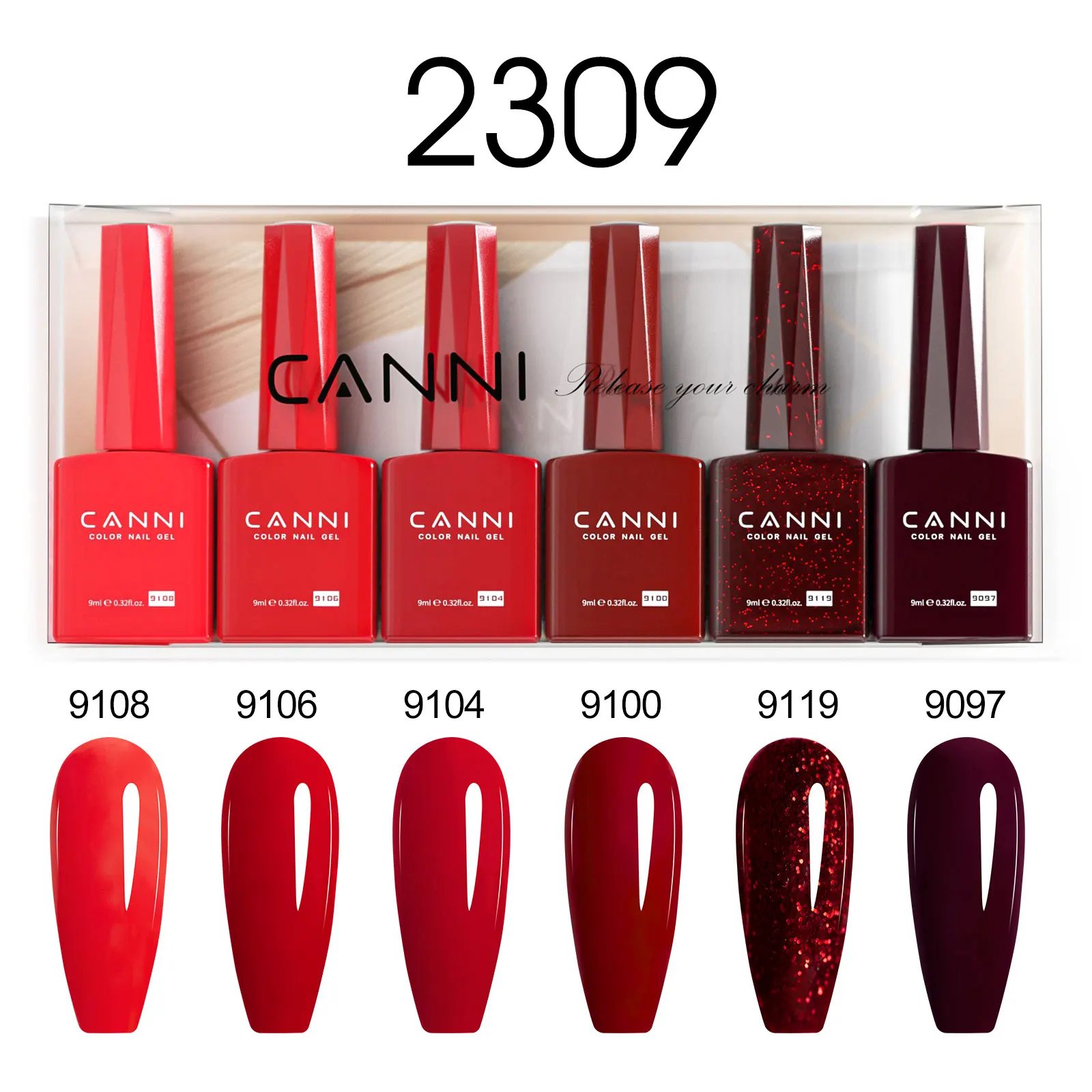 CANNI 9ml HEMA FREE Gel Nail Polish Kit Gray Transparent Amber Color Jelly Nude Pink Soak Off UV LED Gel Set Christmas Gift Kit
