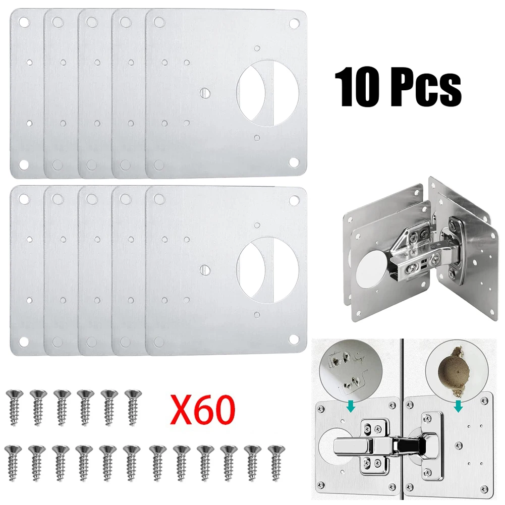 Cabinet Hinge Repair Tool Plate 90*90mm Close Hinges Kitchen Cupboard Door Panels Base Hinge Fixing Repair Board Fix Bracket