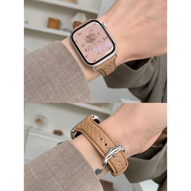 

Ремешок кожаный для Apple Watch Series 7 6 SE 8 41 мм 45 мм