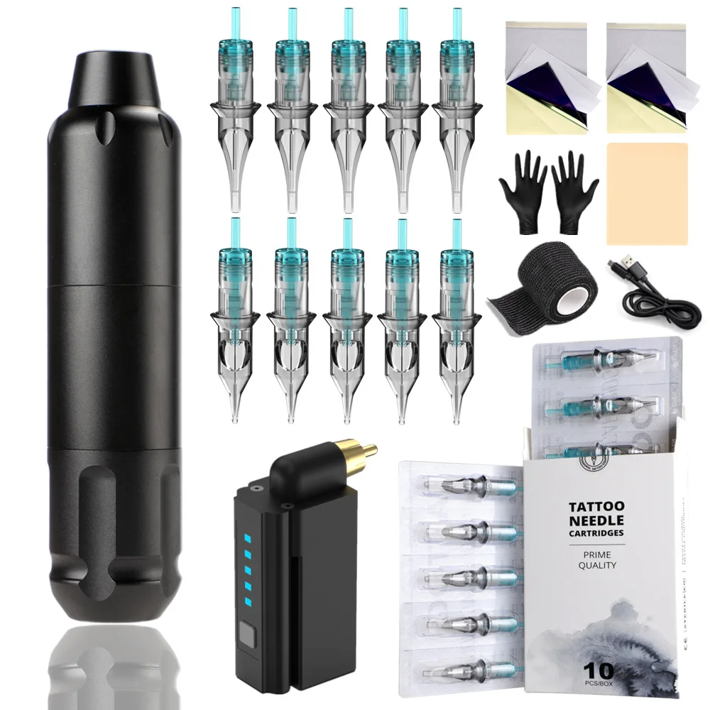 Battery Tattoo Machine Set New Rechargeable Battery Tattoo Pen Set Full Set Tattoo Kit Tattoo Material