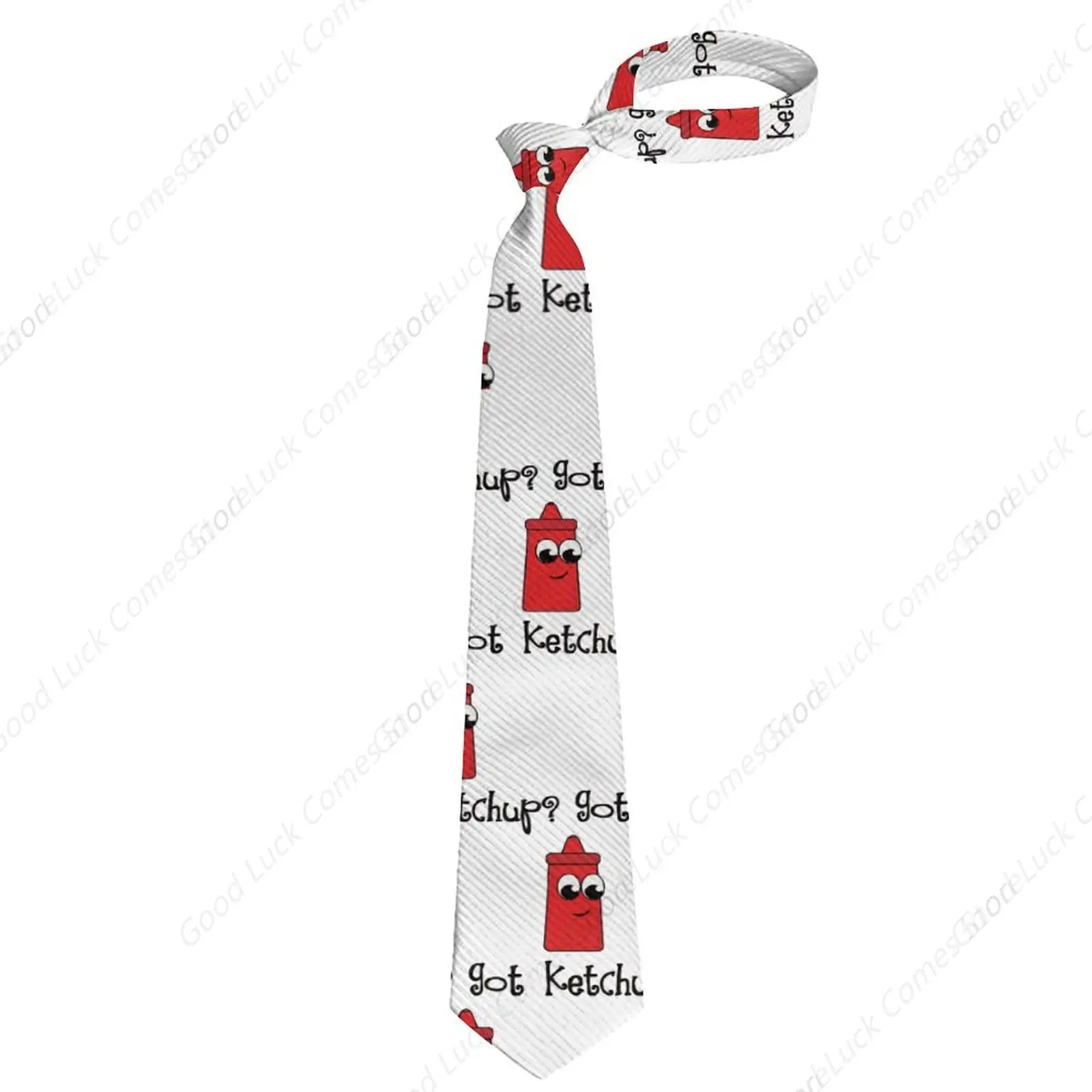 

Men's Formal Necktie for Wedding, Party, Work, Groomsmen, Got Ketchup Pattern Slim Gentlemen Tie Necktie Uniform Creative