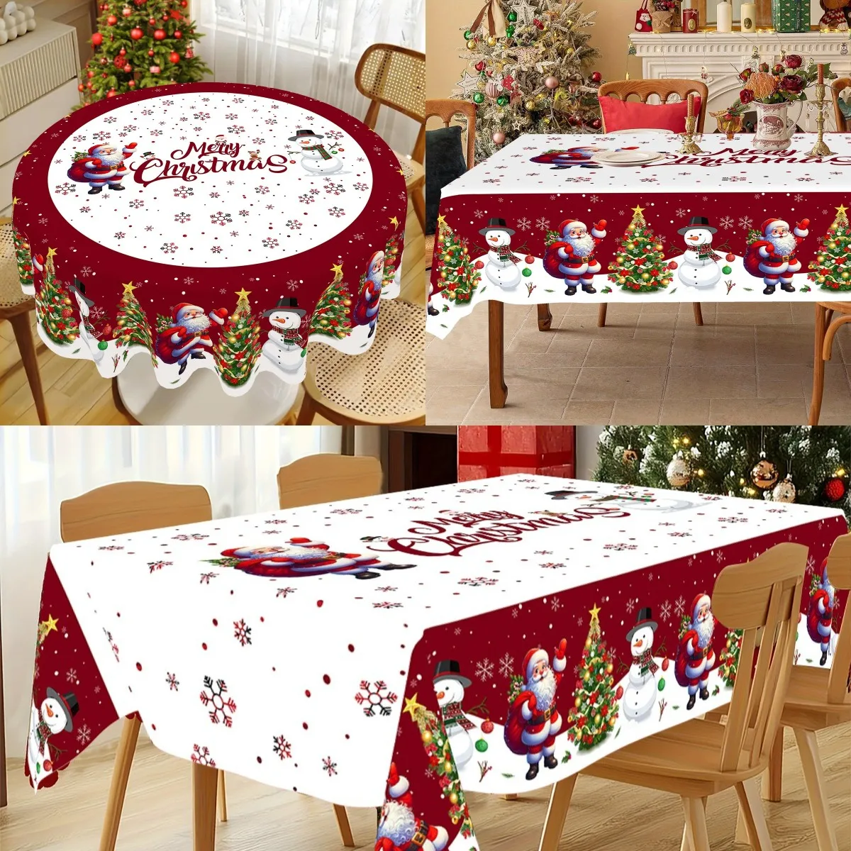 عيد الميلاد مفرش المائدة سانتا ثلج غطاء الطاولة حفلة عيد الميلاد الجدول زينة للمنزل 2025 نافيداد نوتال نويل عيد الميلاد الحلي #1