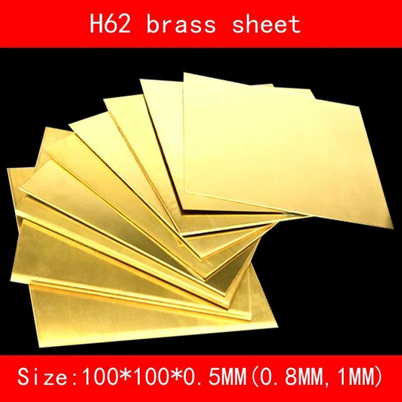 Hoja de latón H62 de 100MM x 100MM x 0,5 MM, 1MM, 1,5 MM, 2M, placa de cobre de CuZn40 2.036, CW509N, C28000, C3712, corte por láser, CNC, DIY Lab