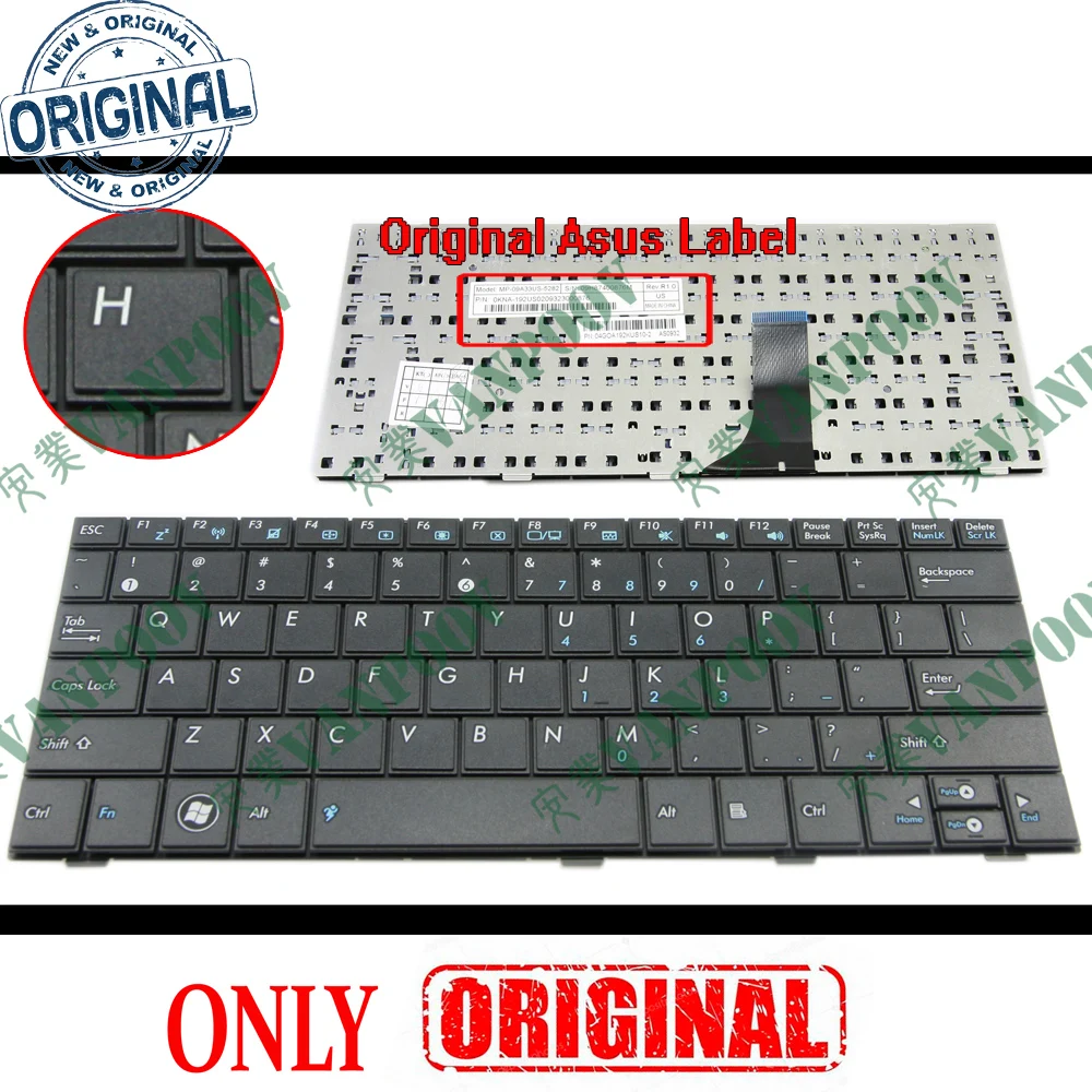 Original US/CA English Laptop Keyboard for ASUS Eee PC EeePC Shell 1005 1005HD 1005HA 1001 1008 1008HA 1001HA EN or Canada CA