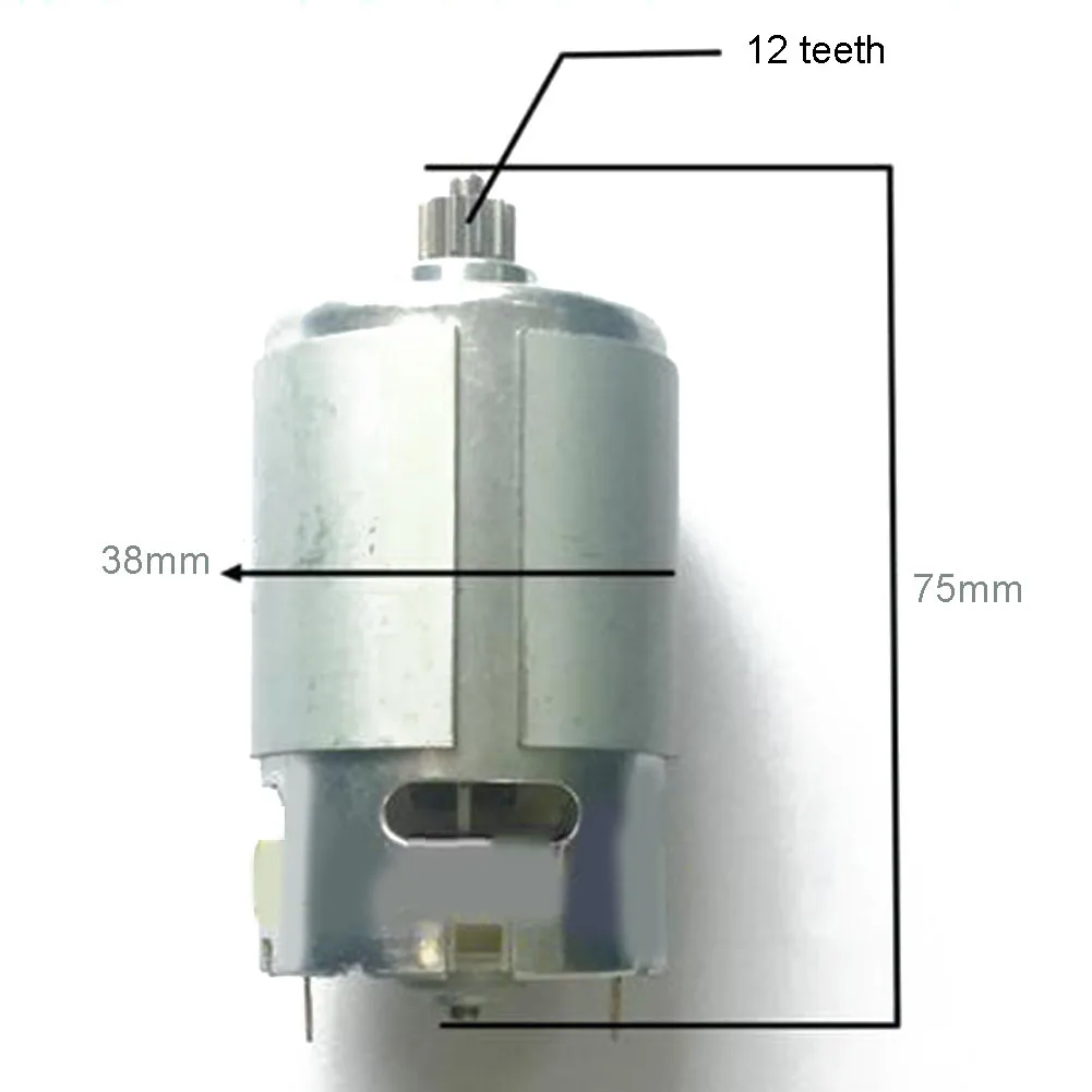 12V RS550 Dual-Speed DC Motor 400-19500 RPM Range 12 Teeth Rotor Compact Metal Plastic Gear Motor for Drilling