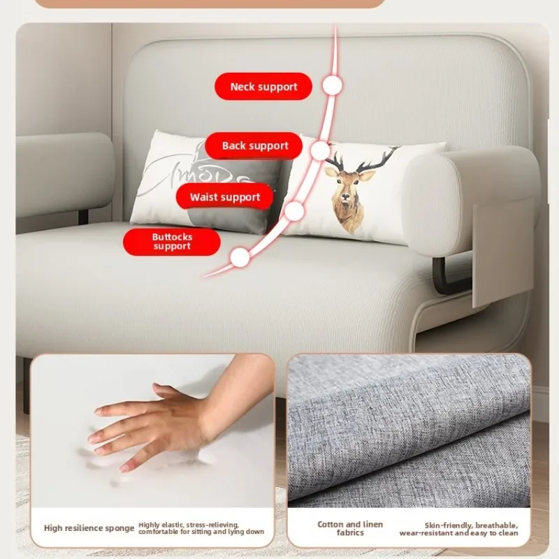 Sofa bed folding dual-purpose small apartment living room Internet celebrity telescopic bed single balcony image 5
