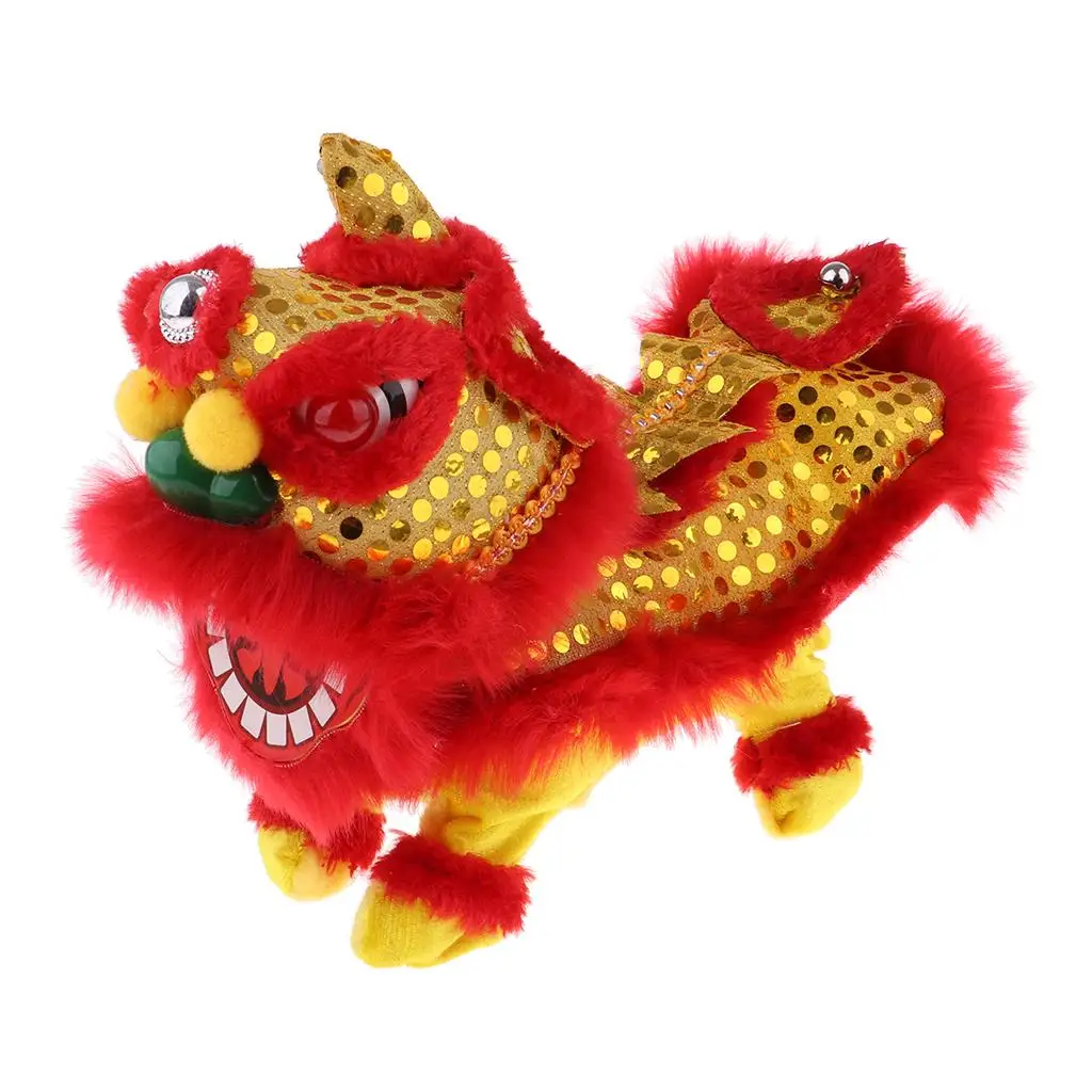 Electric Plush Walking Dancing Lion Sound Doll Model Toy Children Toy Traditional Chinese Toy Home Decor