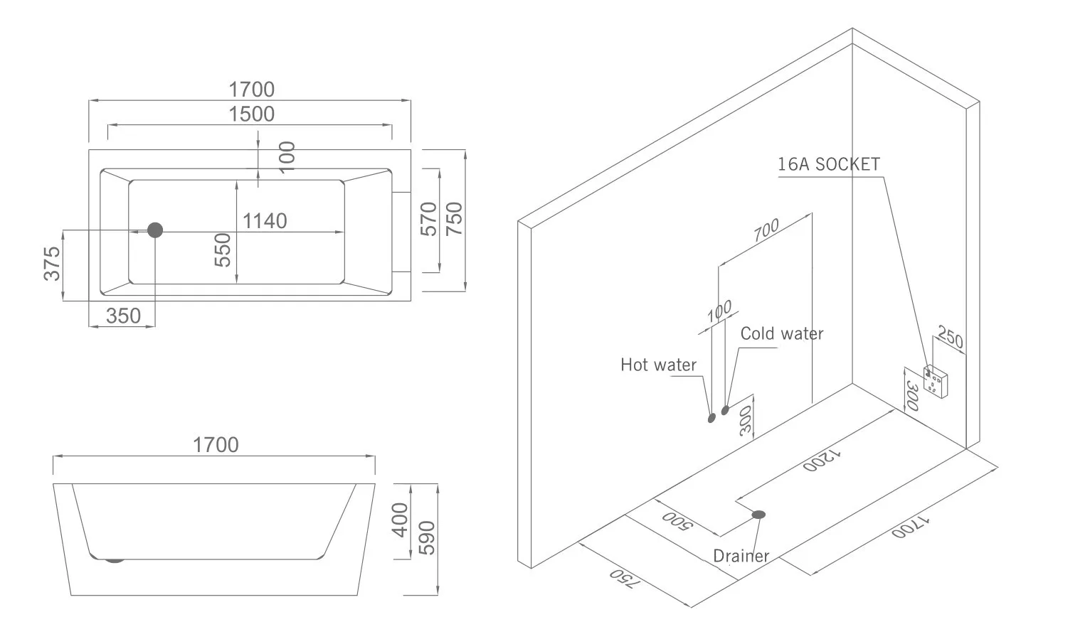 One Person whirlpool Indoor Tub Acrylic Bathtubs Multi-functional Bathtub Price in Dubai,hidromassagem Bath Tub Jakuzzi