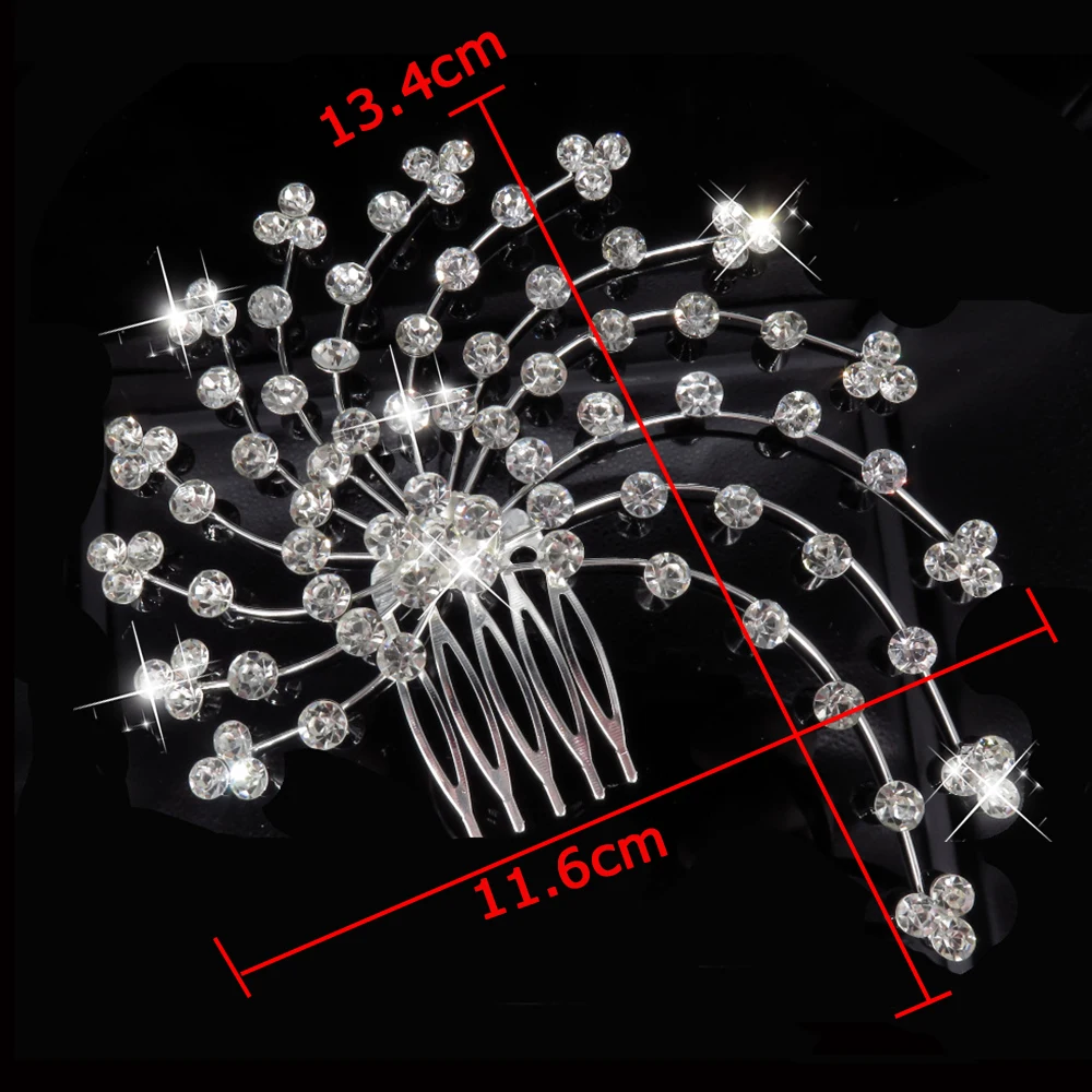 Fashion Crystal Hair Combs Rhinestone Bridal Hair Jewelry Charm Floral Women Party Hairpins Wedding Hair Accessories