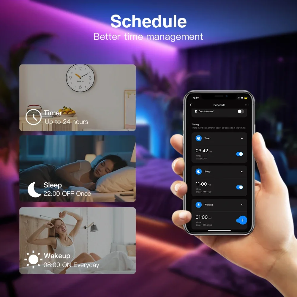 GL-SPI-206P ZigBee Tuya SPI Pixel LED Strip Light Controller Smart Life APP Control Dynamic Static Mode Music RGBCCTIC RGBIC