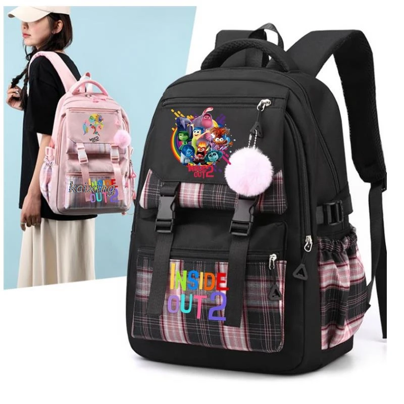 New Inside Out2 Women Backpack Capacity School Bag For Teenager Girl Student Bookbag Laptop Rucksack Cute Female Travel Bagpack