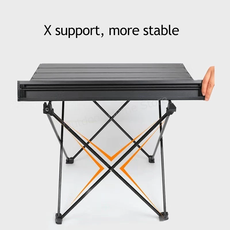 Outdoor Portable Folding Table Lightweight Aluminum Roll Table Foldable Picnic Table Camping Desk Barbecue Outdoor Furniture