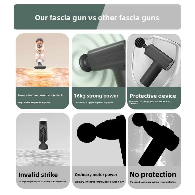 Mini fascia gun, 8-head muscle relaxation, professional fitness exercise, silent multi-functional portable massager - Image 4