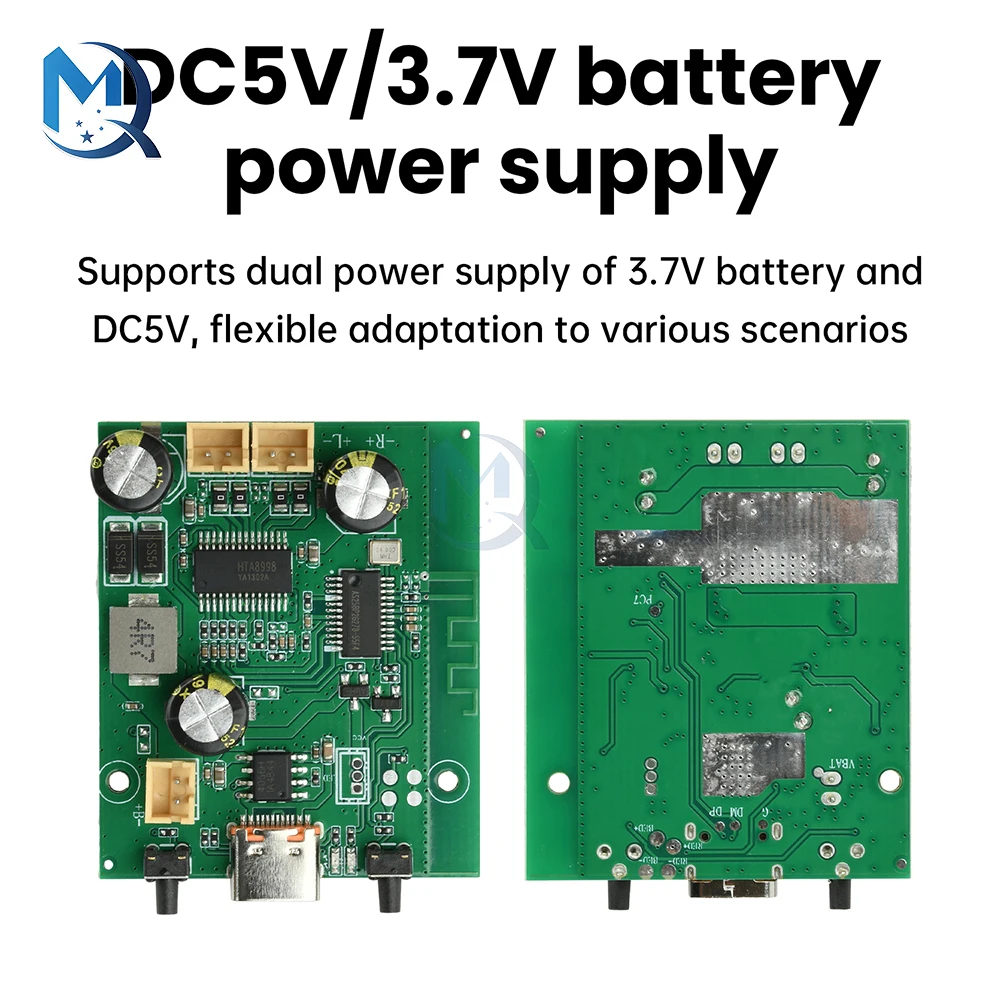 Papan Amplifier Stereo BT TWS Bertenaga Baterai DC5V/3.7V 2x10W Kanal Ganda Dapat Disesuaikan Dan Dapat Diisi Ulang